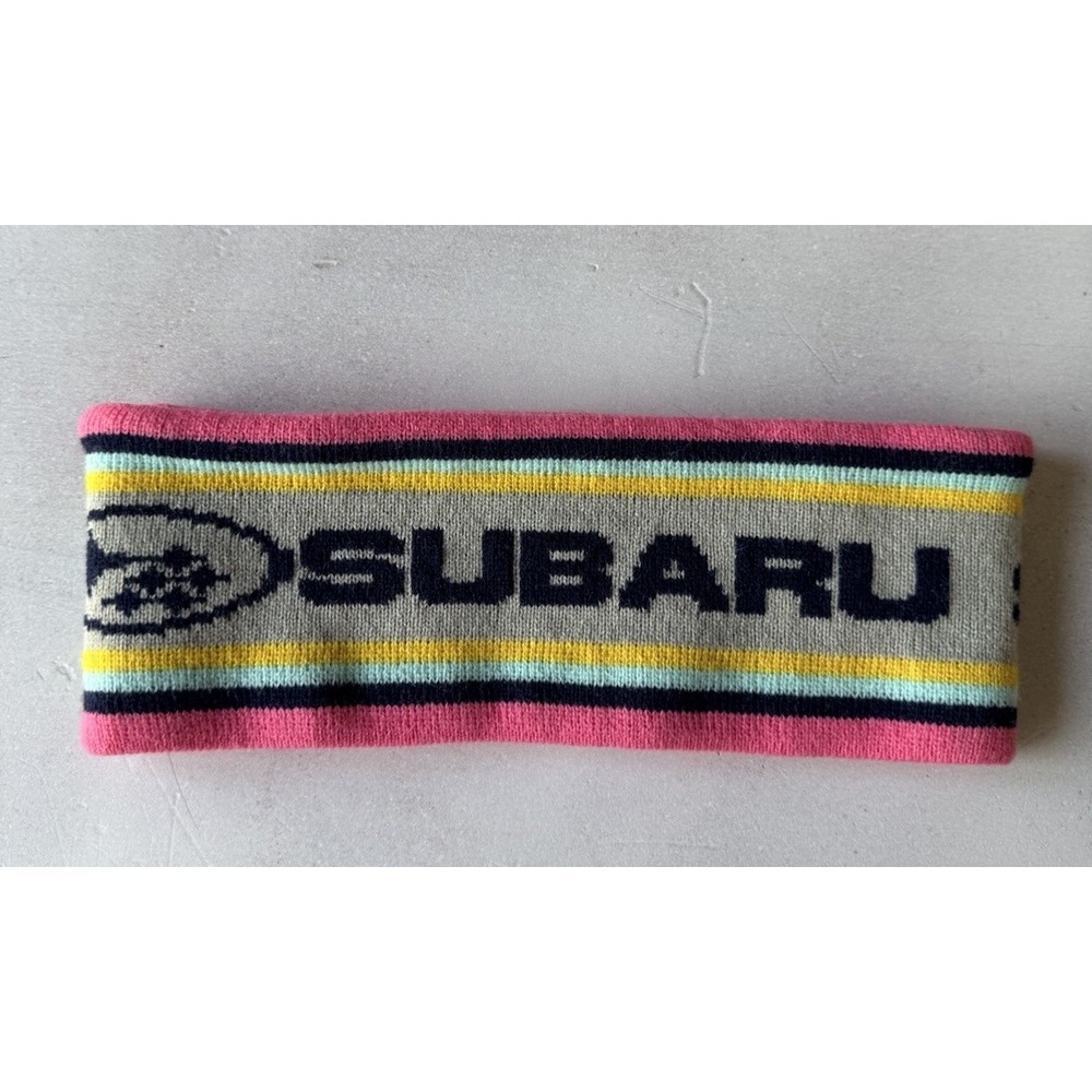 Subaru Headband Symmetrical AWD Promo Ear Warmer Knit Winter Pink Reversible Ski